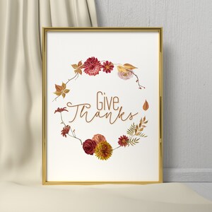 PRINTABLE Give Thanks Thanksgiving Printable Thanksgiving Saying Fall ...