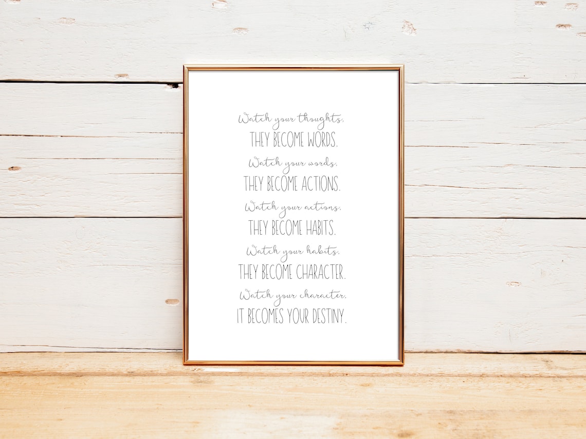 PRINTABLE Quote Wall Decor Inspirational Quote Wall Art Inspirational Saying Printable Watch ...