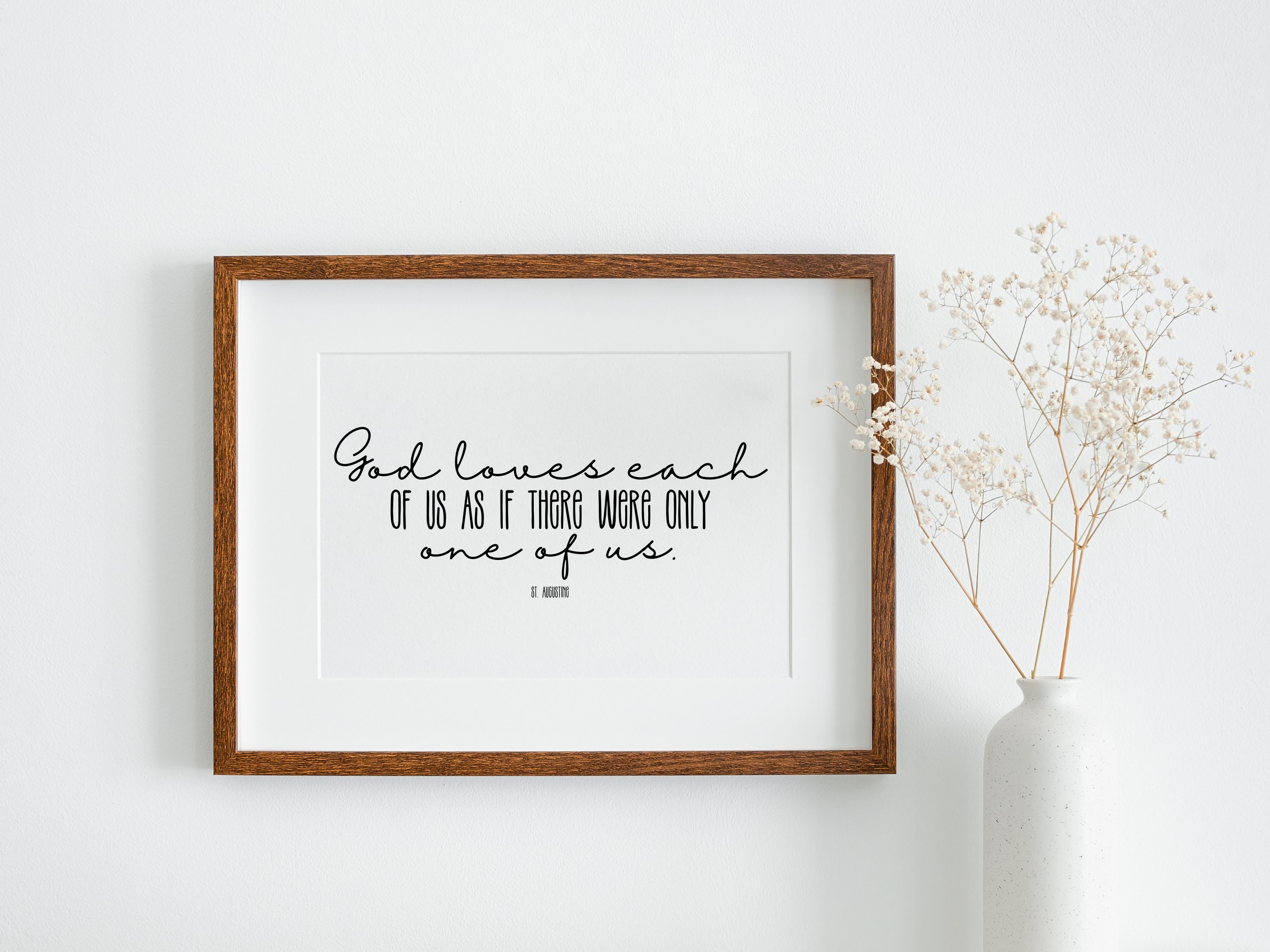 PRINTABLE Quote Wall Decor St Augustine God Loves Each of Us as If ...