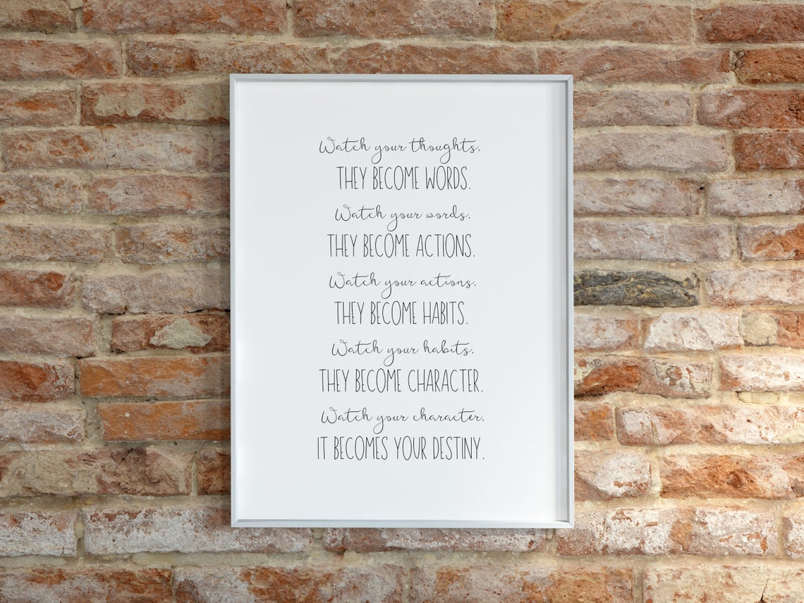 PRINTABLE Quote Wall Decor Inspirational Quote Wall Art Inspirational Saying Printable Watch ...