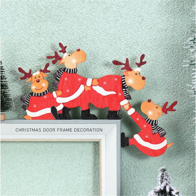 2022 Christmas Door Frame Decoration Santa Claus Elk Angel Etsy