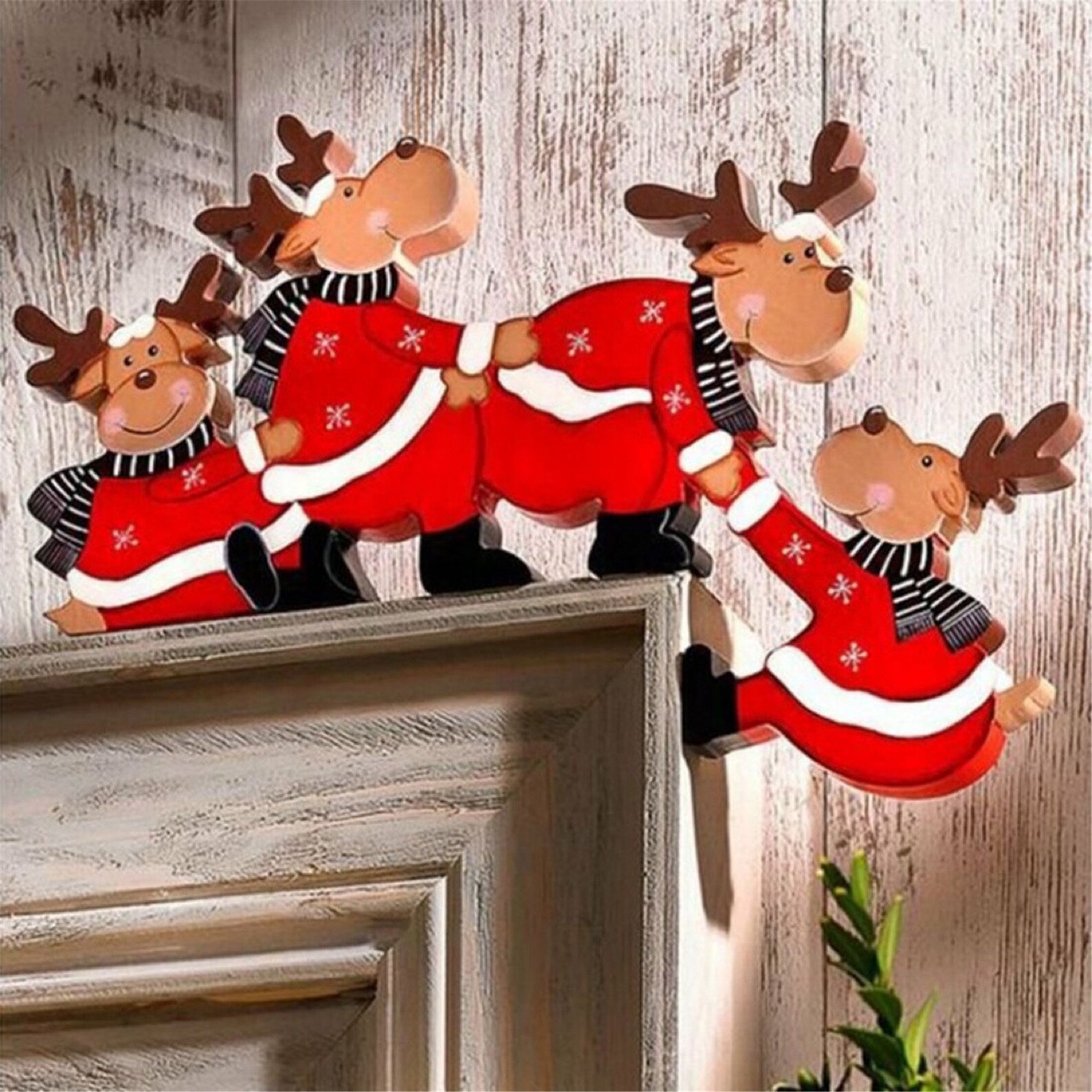 2022 Christmas Door Frame Decoration Santa Claus Elk Angel Etsy