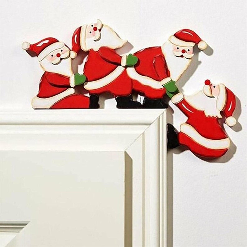 2022 Christmas Door Frame Decoration Santa Claus Elk Angel Etsy