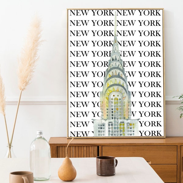 Unique Trend Setting New York City Wall Art for Living Room Decor, Stylish Urban Print