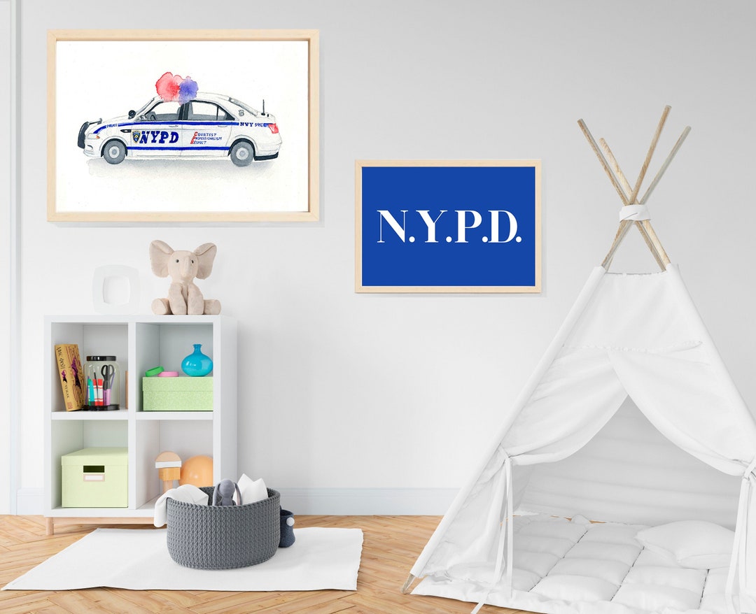 NYPD Digital Printable Poster, Play Room Decor, NYC Police Art Set ...