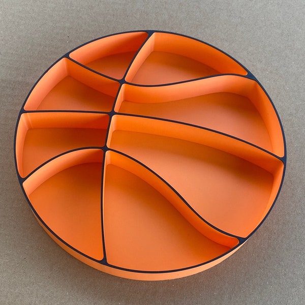 basketball charcuterie stl file , digital food letter tray Stl , fillable letter and number tray , basketball grazing tray , 3d printing