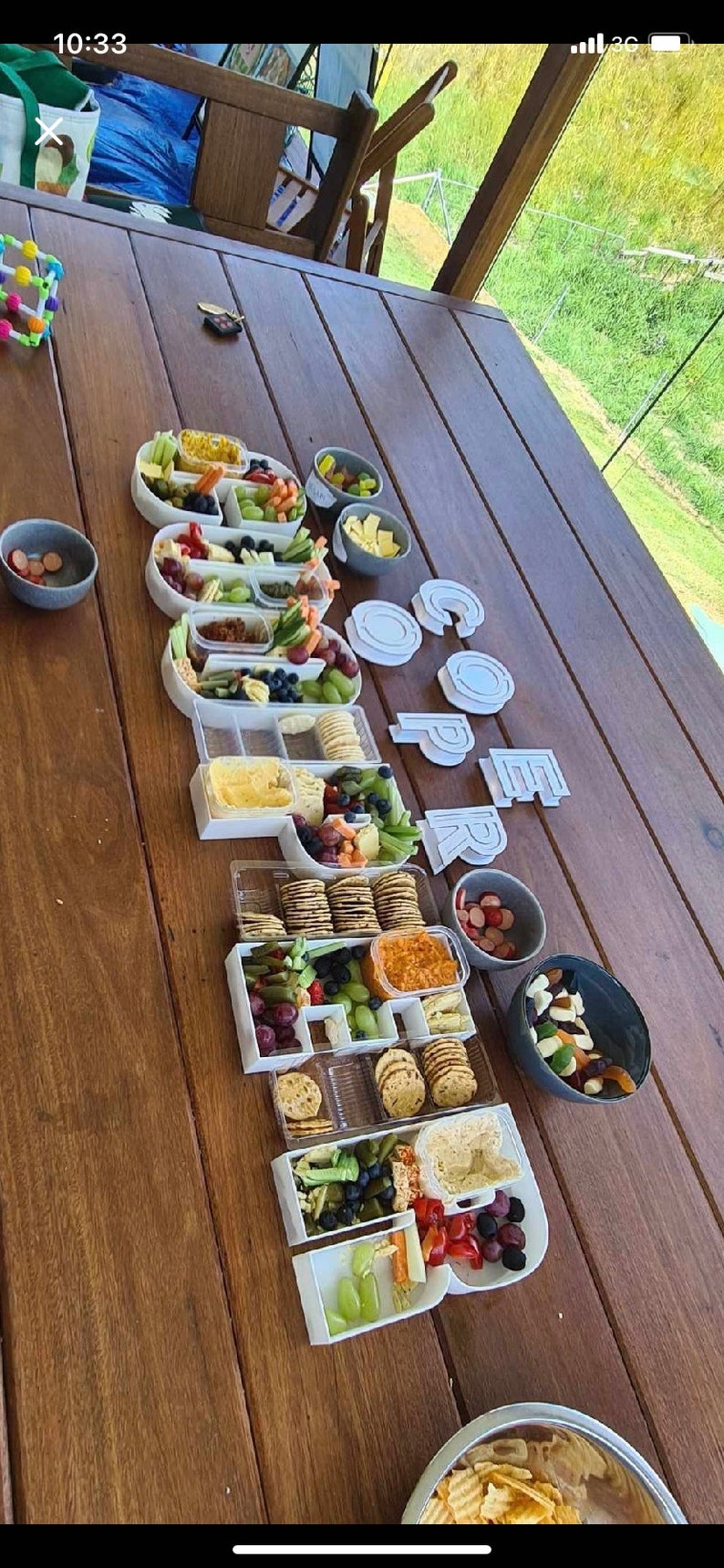 Water Proof Fillable Letter Trays , Outdoor Food Display for Party