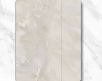 Adorable coque pour iPad en marbre blanc avec fente pour stylo, coque pour iPad Pro motif pierre, étui pour iPad Pro 12 11, iPad 10 9, iPad Air 5 4, iPad Mini