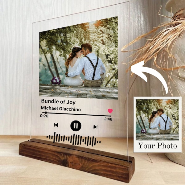 Personalized Song Plaque With Stand, Custom Album Cover Song Plaque, Music Plaque With Photo, Music Gift, Valentines Gift, Anniversary Gift