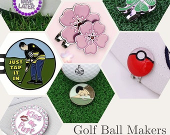 Marqueur de balle de golf mignon avec clip magnétique pour chapeau, clip pour chapeau de marqueur de balle de golf de dessin animé, accessoire de golf amusant, cadeau pour golfeur