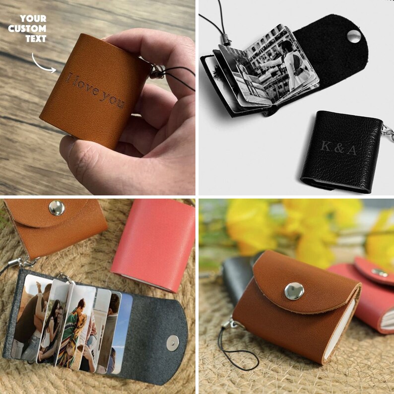 Personalized Mini Photo Album Keychain, up to 20 Custom Photo Keychain