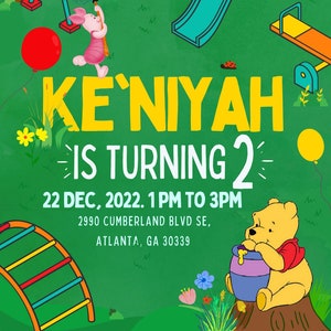 Winnie The Pooh Birthday Invitation
