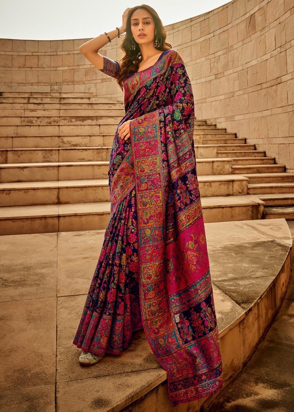 kashmiri silk dress material Dress Material Kashmiri Winter Dress Shree Fabs R 1504 Kashmiri Winter Wear Velvet Sharara Style