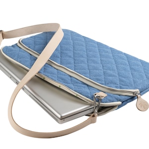 Hemp-Made Laptop Case, Hemp Sleeve Bag for Laptop - 13&quot;, 15&quot;, 17&quot; / Green / Blue , Laptop Hemp Sleeve, Laptop Travel Bag Unique Design