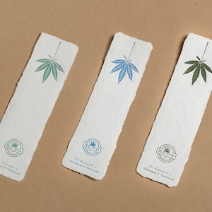 Handmade Hemp Bookmarkers Gift Set  / Christmas Gift, Homemade Vegan Bookmarks Reader Gifts, Book Lover Gift, Recycled Book Hemp Paper