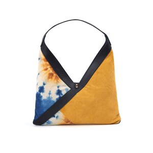 Handmade Curcumin Hemp Bag, Unique Designer Bag with Turmeric and Indigo Natural Dye, Handmade Stylish Hemp Bag image 8