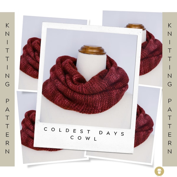 Knitting Pattern Cowl PDF Download Coldest Days Cowl  Beginner Experienced In The Round Bulky Weight Yarn Quick Easy Pattern