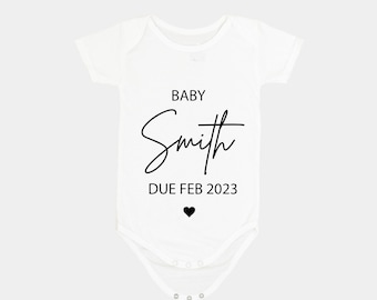 Baby Personalised Onesie Pregnancy Announcement | Custom Print Baby Onesie |Custom Print Baby Bodysuit Onesie - Free Shipping Australia Wide