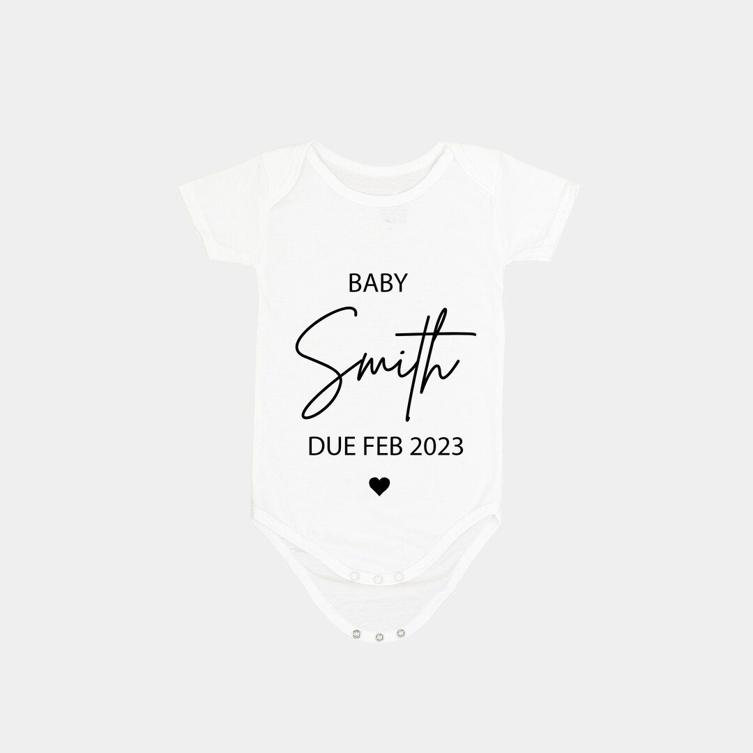 Baby Personalised Onesie Pregnancy Announcement Custom Print Baby