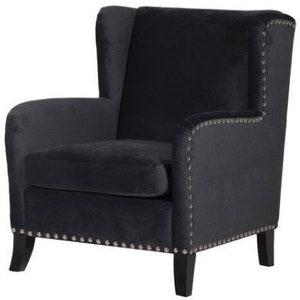 Brenton black velvet armchair