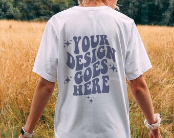 Bella Canvas 3001 Mockup, White T shirt Mockup, Bella Canvas Back of Tshirt, Back of t shirt mock up, Model Mockup, White Shirt Mockup