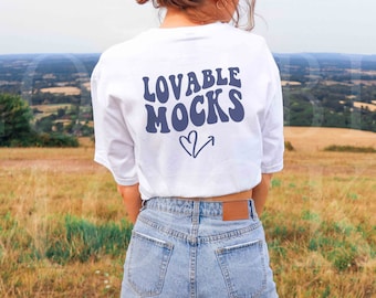 White Gildan 64000 T-shirt Mockup, Outdoors Back View (Digital Download)