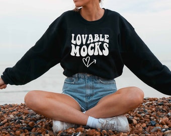 Gildan 18000 Mockup, Black Gildan 18000 Mockup, Model Mockup, Gildan Mock up, Oversized Crewneck Mockup, Sweatshirt Mockup, Outdoors Mock