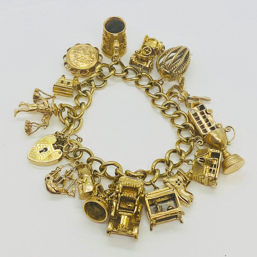 Complete Vintage Charm Bracelet With Charms aa Etsy