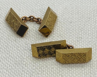 Gold Ingot Vintage Cufflinks