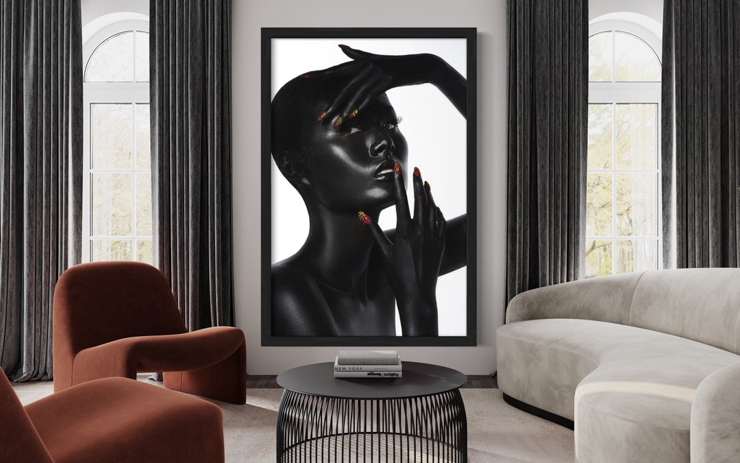 Black American Afro African Nude Woman Indian Oil Painting on - Etsy