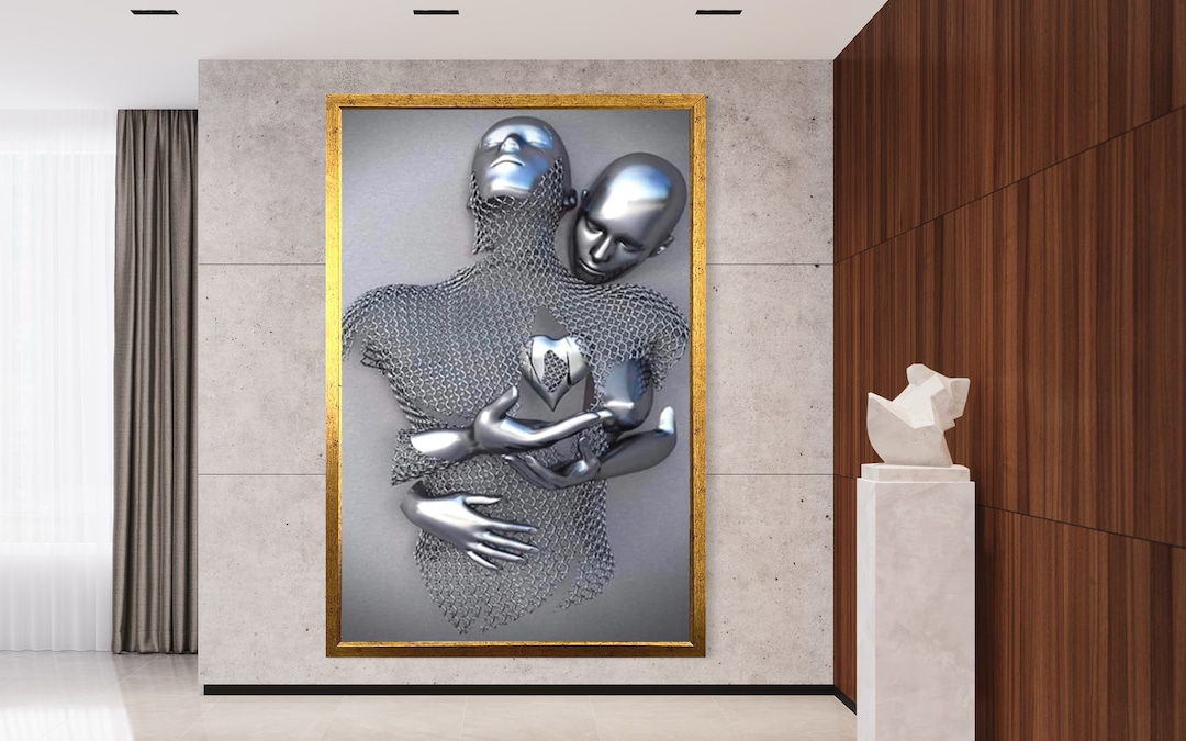 Love Heart Canvas Wall Art Canvas Wall Hanging Couple Wall Etsy