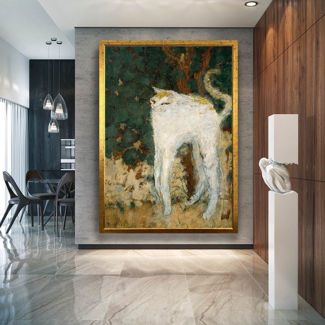 Le Chat Blanc 1894 by Pierre Bonnard Canvas Wall Art Print,pierre Bonnard Poster, Cat Poster