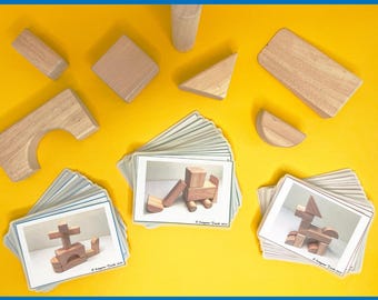 Wooden block building challenge cards for Kindergarten BUNDLE