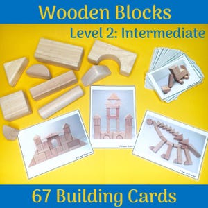 Klötzchenbau Herausforderungskarten für Kindergarten SET 2: FORTGESCHRITTENE