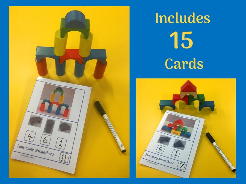 3D Shape Math Activity for Kindergarten - Construct With Blocks & Count ...