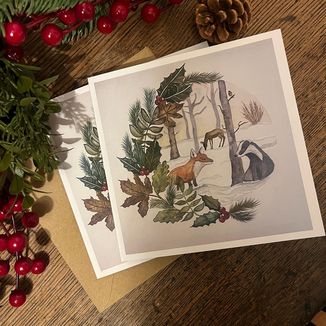 Woodland Animal Greeting Card - Etsy