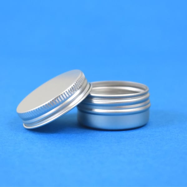Pack of 10ml Aluminium Tins - Lip Balm Cosmetic Samples Screw Top