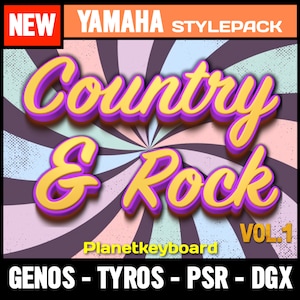 Styles for Yamaha Genos Tyros PSR-SX Country & Rock V1 Essential Country Rock Styles from The Greatest Styles for Yamaha arranger keyboards