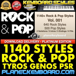 Styles for Yamaha Genos Tyros PSR-SX900 PSR-SX700 PSR-SX600 - 1140 Rock & Pop Styles for Yamaha arranger keyboards