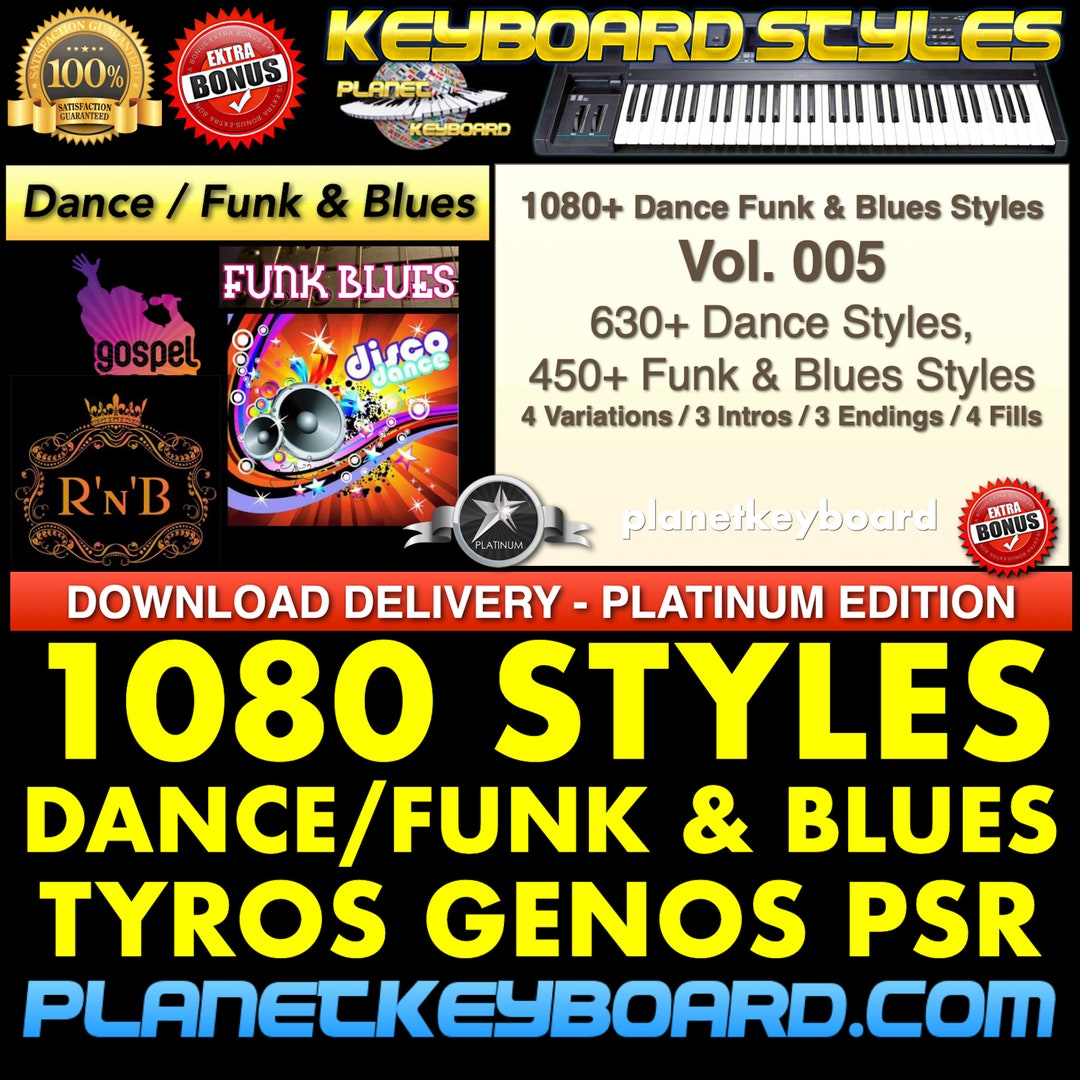 1080 Dance Funk Blues Styles for Yamaha Genos Tyros PSR-SX - Etsy