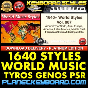 Styles for Yamaha Genos Tyros PSR-SX - 1640 World Music Styles for your Yamaha arranger keyboard