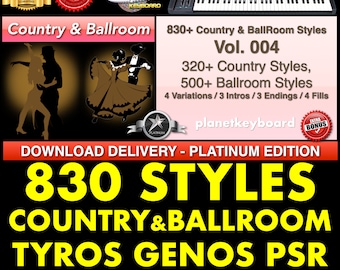 Styles for Yamaha Genos Tyros PSR-SX - 830 Country & Ballroom Styles for your Yamaha arranger keyboard