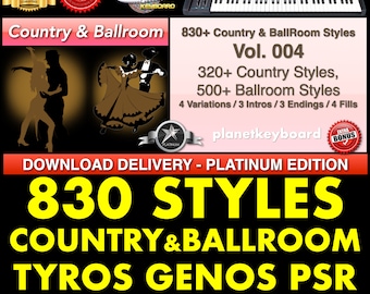 830 Country- och Ballroom-stilar för Yamaha Genos Tyros PSR-SX (nedladdning)