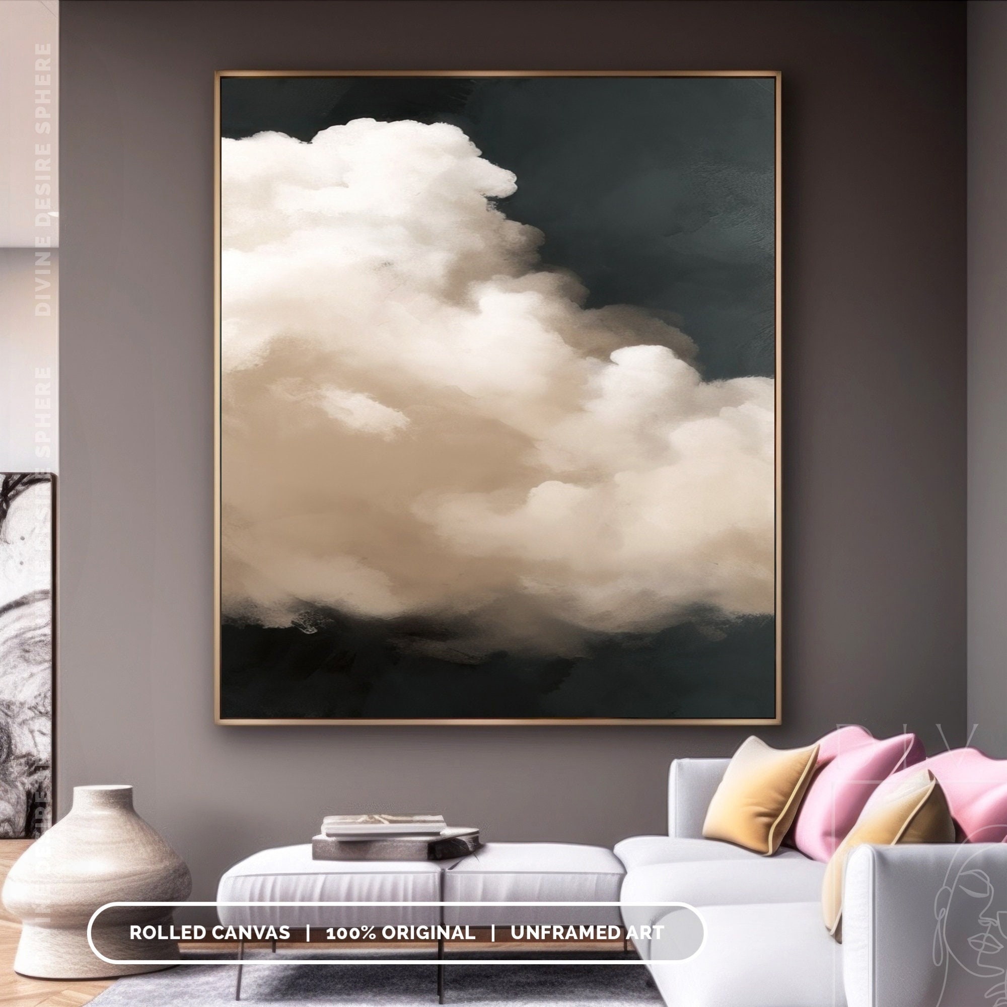Framed Canvas Art - Nefelibata by Deandra Lee ( scenic & landscapes > Sky > Clouds art) - 26x18 in