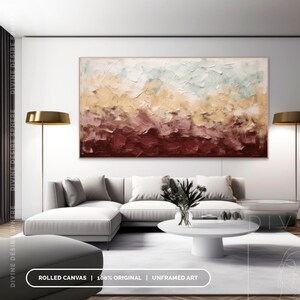 Original Earthy Tones Painting On Canvas, Modern Colorful Painting For Boho Room, Wabi-Sabi Art, Living Room Decor, Bedroom Wall Art image 3
