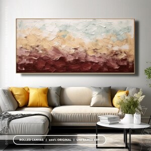 Original Earthy Tones Painting On Canvas, Modern Colorful Painting For Boho Room, Wabi-Sabi Art, Living Room Decor, Bedroom Wall Art image 8