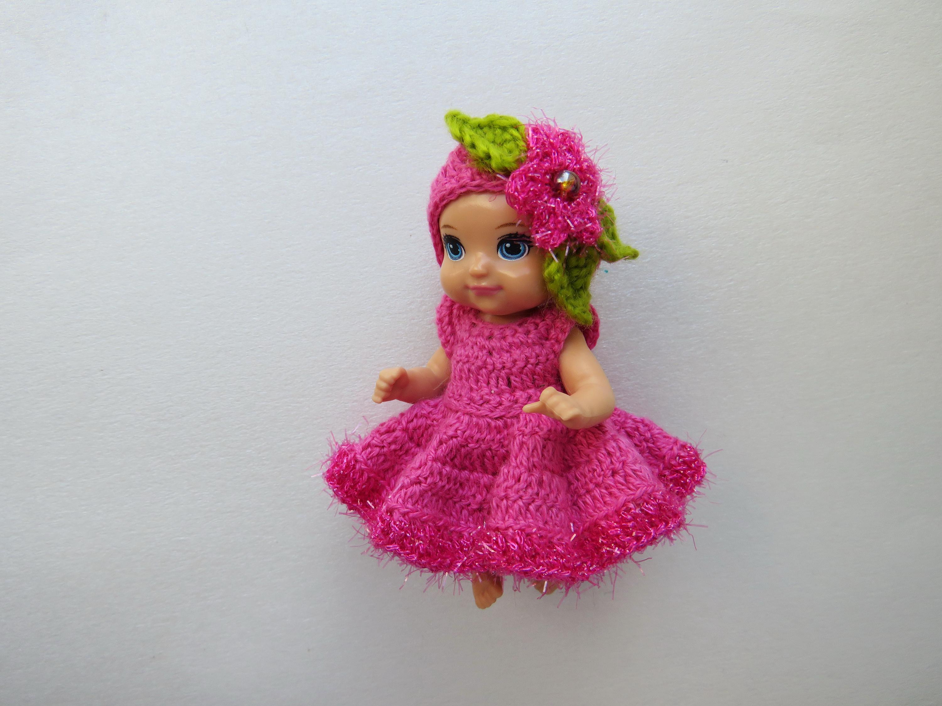 3インチの赤ちゃん用ドレス ミニドール用衣装 ミニベビードール用洋服