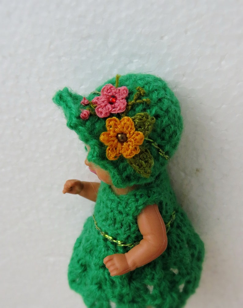 Dress for 3 Baby Mini Doll Outfit Mini Baby Doll Clothes Dress and Hat