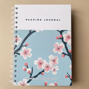 Reading Journal: 50 Book Reviews, TBR Tracker, A5 Softcover, Floral Blue or Pink design