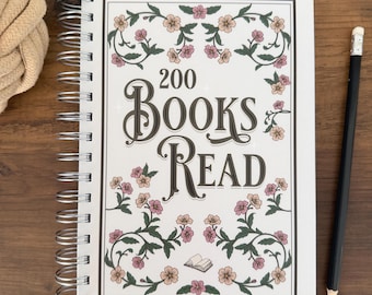200 Books I’ve Read Journal, Handmade A5 Hardcover Spiral Reading Log, Books Read This Year, Series Tracker, Reading List TBR, Author Pages